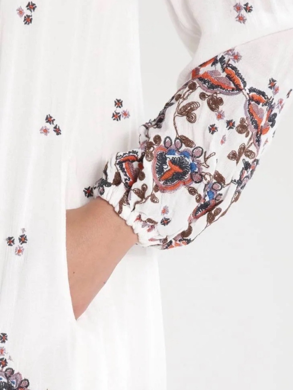 Free People Embroidered Mini Dress Size L - Picture 3 of 11